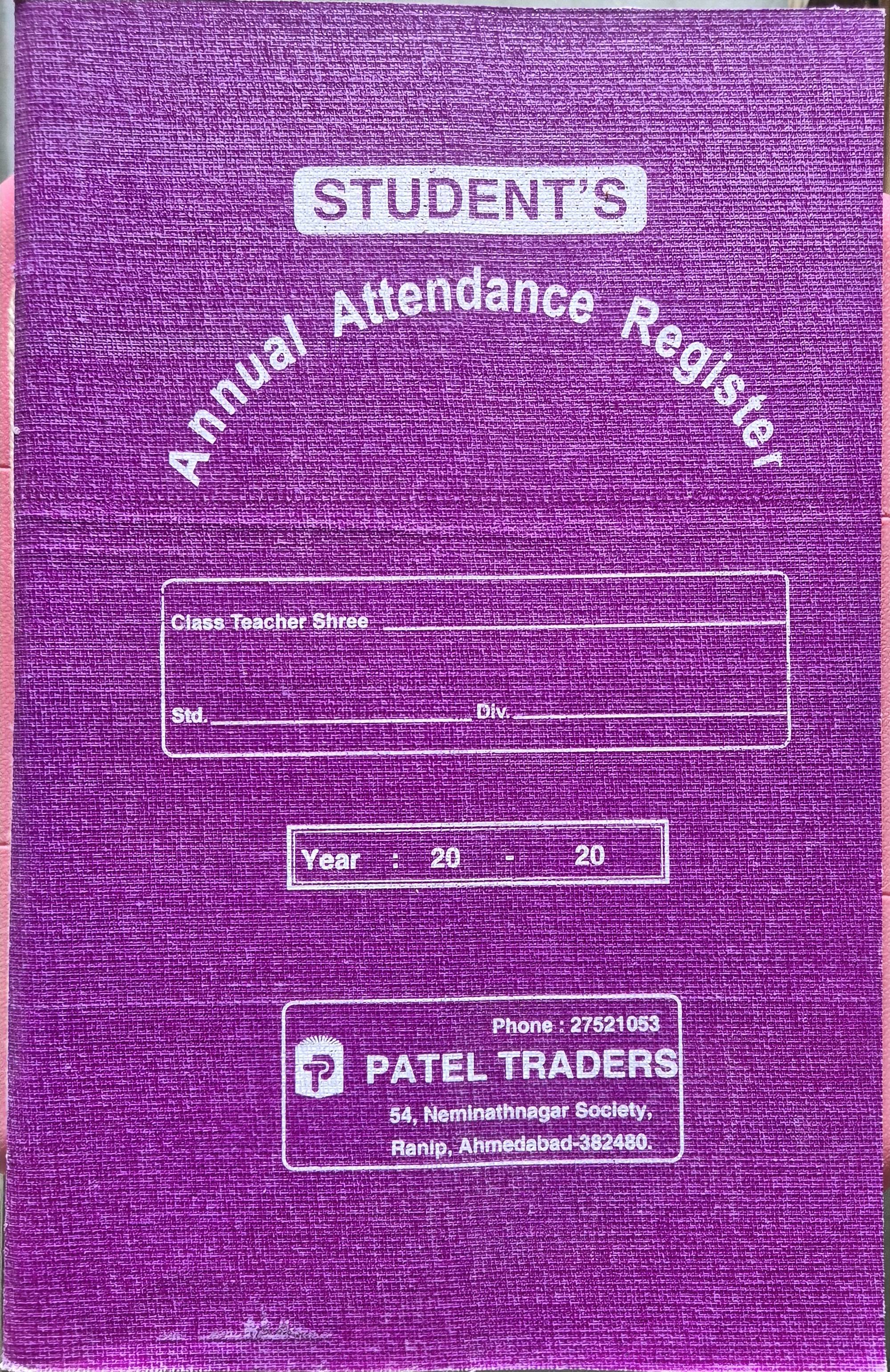 Yearly Attendance Book English